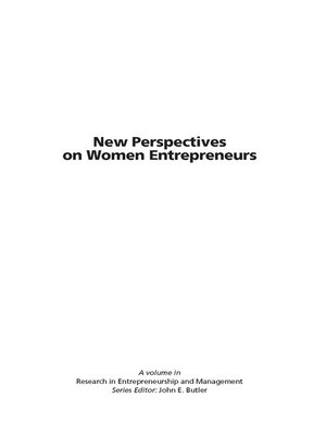 cover image of New Perspectives on Women Entrepreneurs